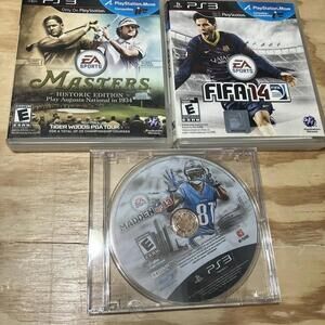 Tiger Woods PGA Tour 14 Masters Historic Edition For PS3 + FIFA14 & Madden 14